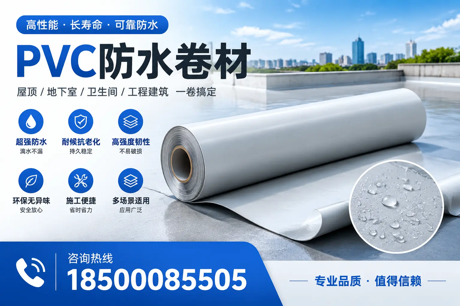 PVC防水卷材的防水效果评测,适合白沙的科学依据
